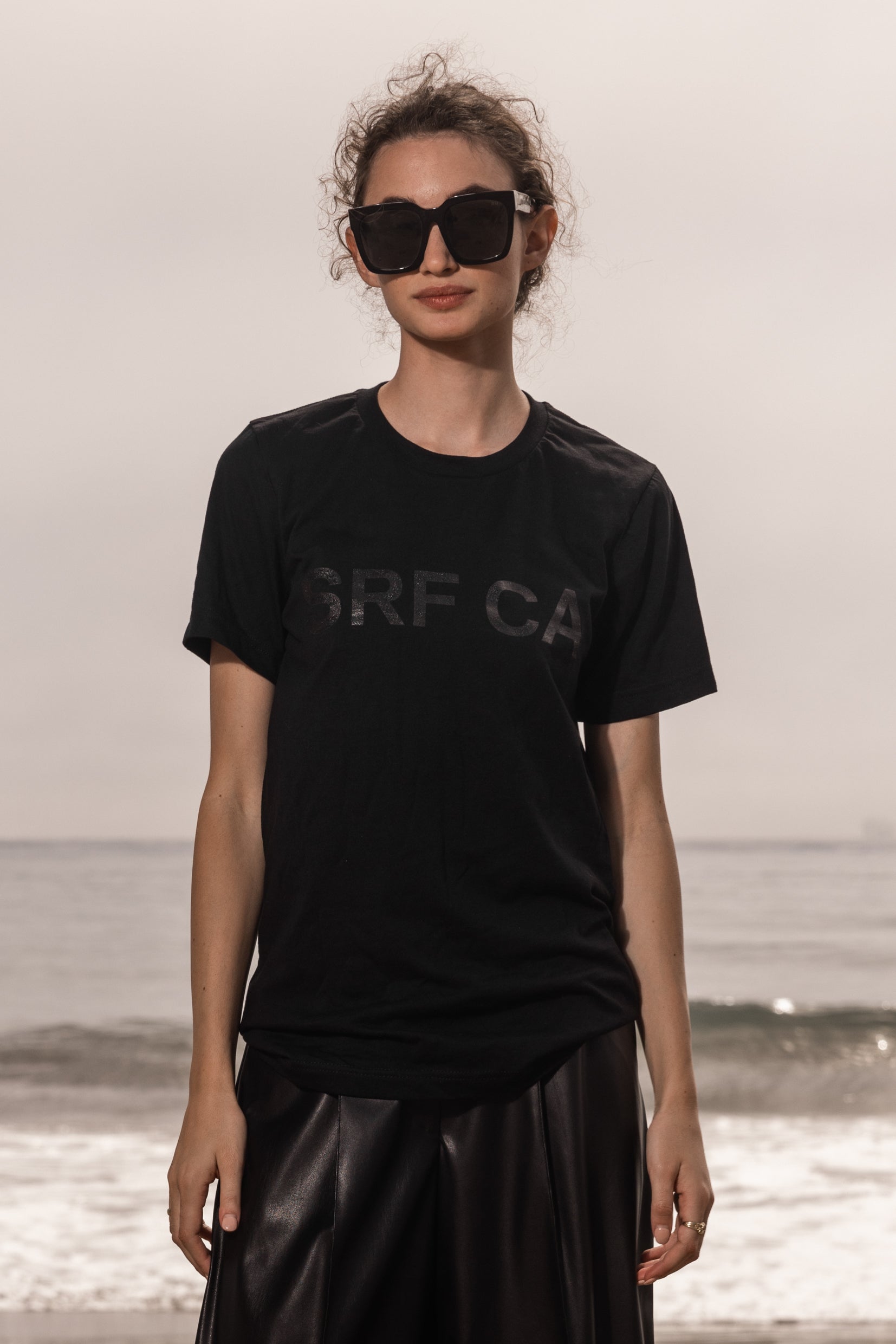 SRF CA TEE - BLACK ON BLACK - Heidi Merrick