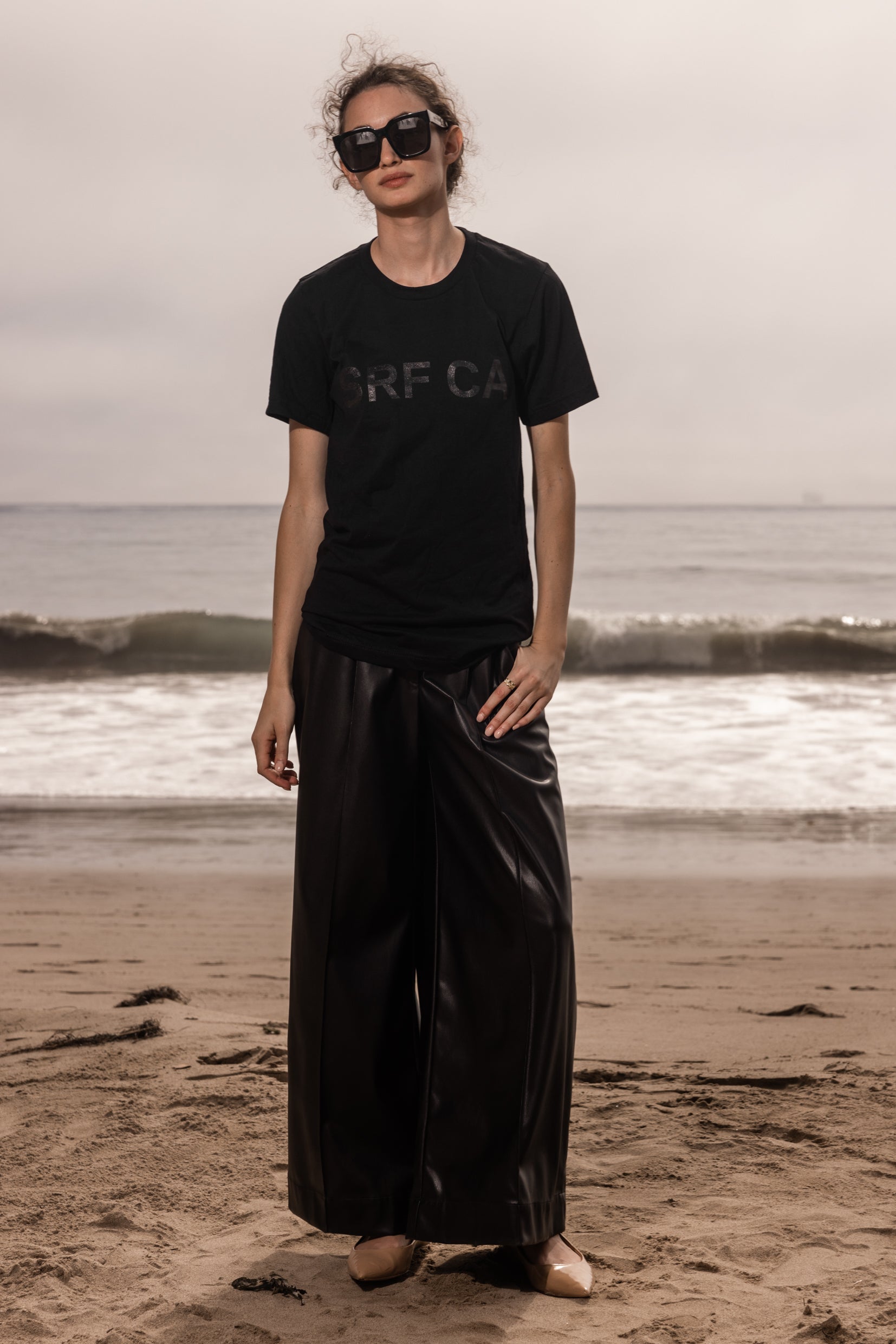 SRF CA TEE - BLACK ON BLACK - Heidi Merrick