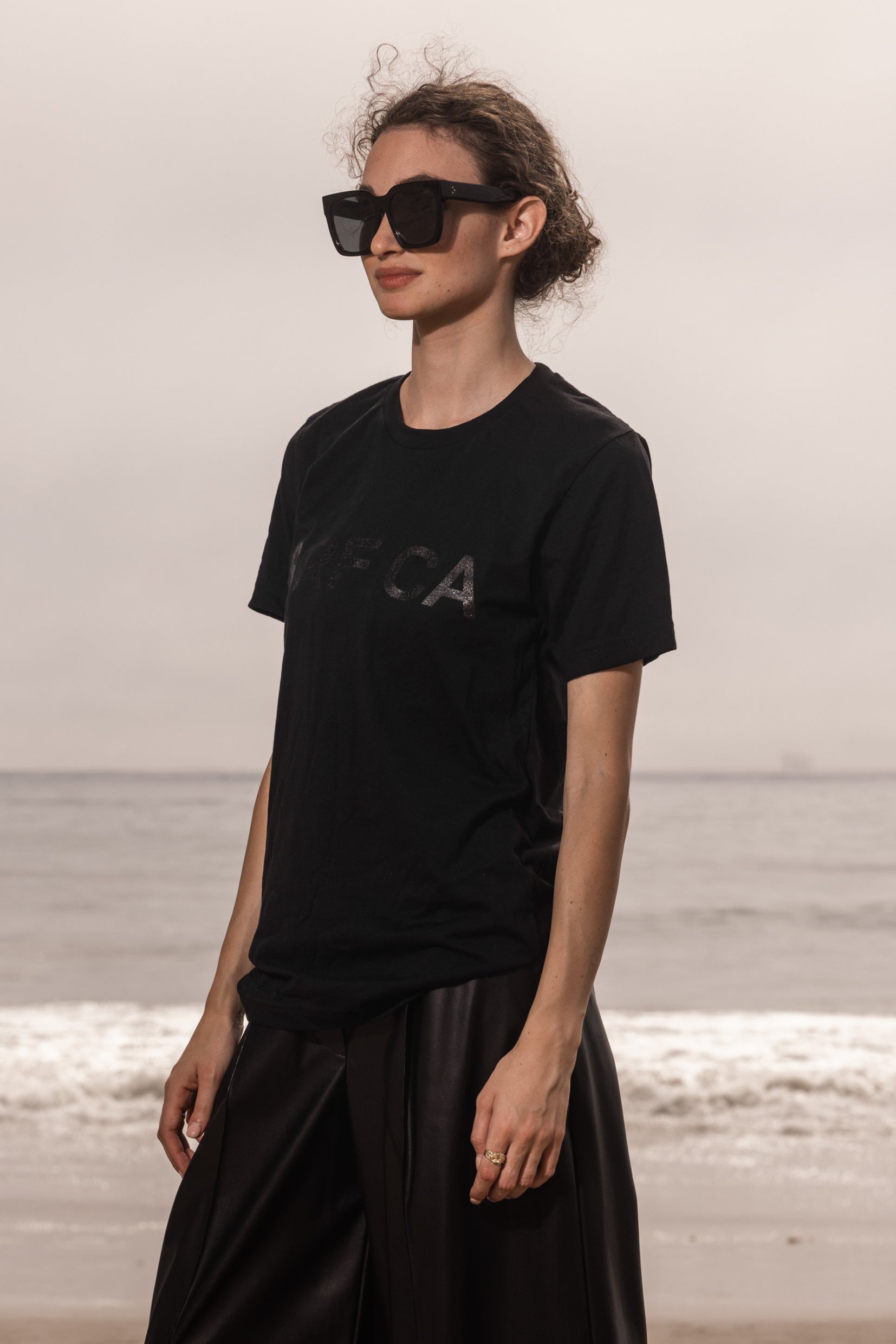 SRF CA TEE - BLACK ON BLACK - Heidi Merrick