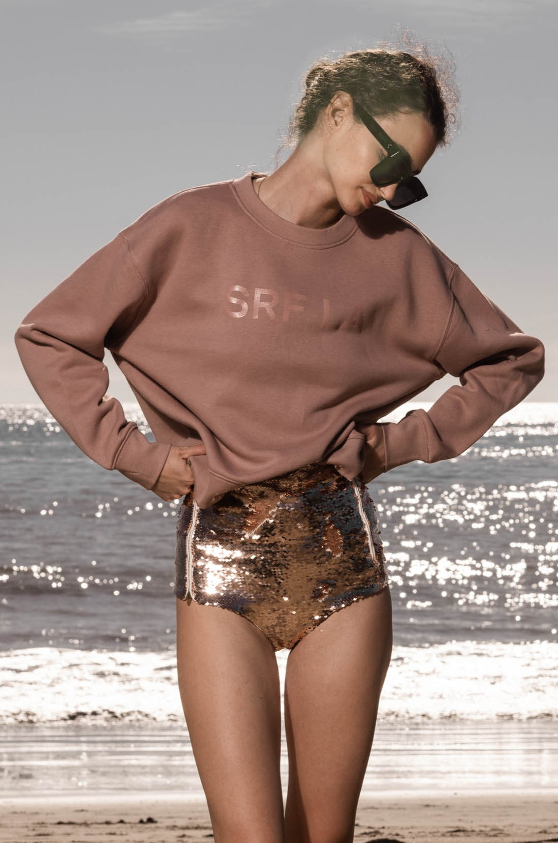 SRF LA CLASSIC CREWNECK - ROSE - Heidi Merrick