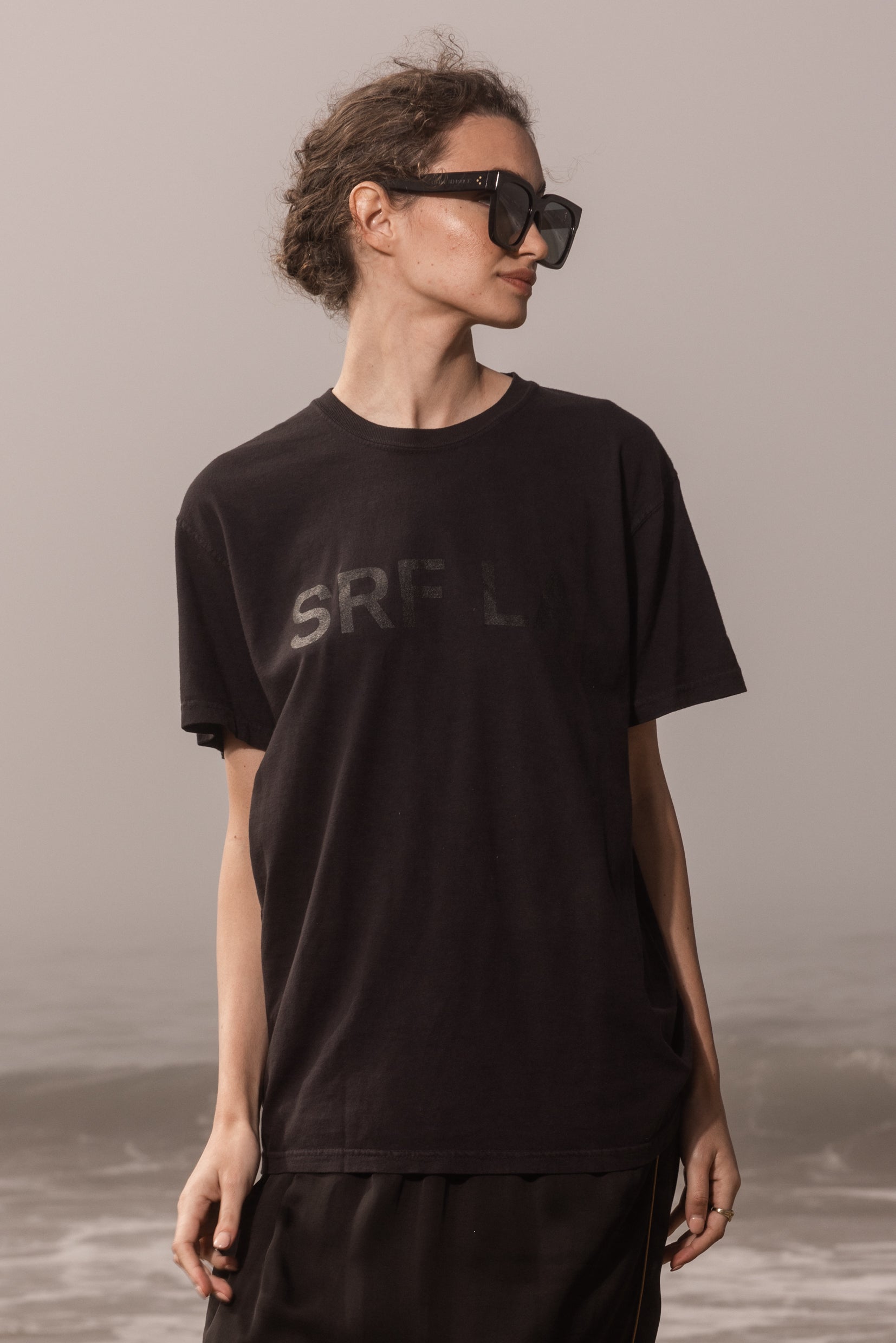 SRF LA TEE - BLACK ON BLACK - Heidi Merrick