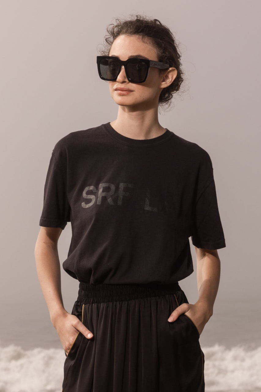 SRF LA TEE - BLACK ON BLACK - Heidi Merrick