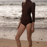 Izzy Rashguard - Chocolate - Heidi Merrick