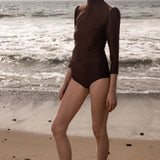 Izzy Rashguard - Chocolate - Heidi Merrick