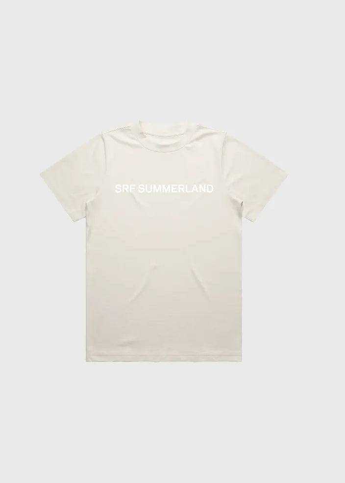 SRF SUMMERLAND Tee - White on Ivory - Heidi Merrick