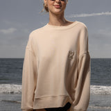 Barrel Sleeve 70's SRF LA Crewneck - Antique Cream Embroidered