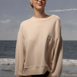 Barrel Sleeve 70's SRF LA Crewneck - Antique Cream Embroidered - Heidi Merrick