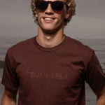 SRF SUMMERLAND Unisex Tee - Chocolate - Heidi Merrick