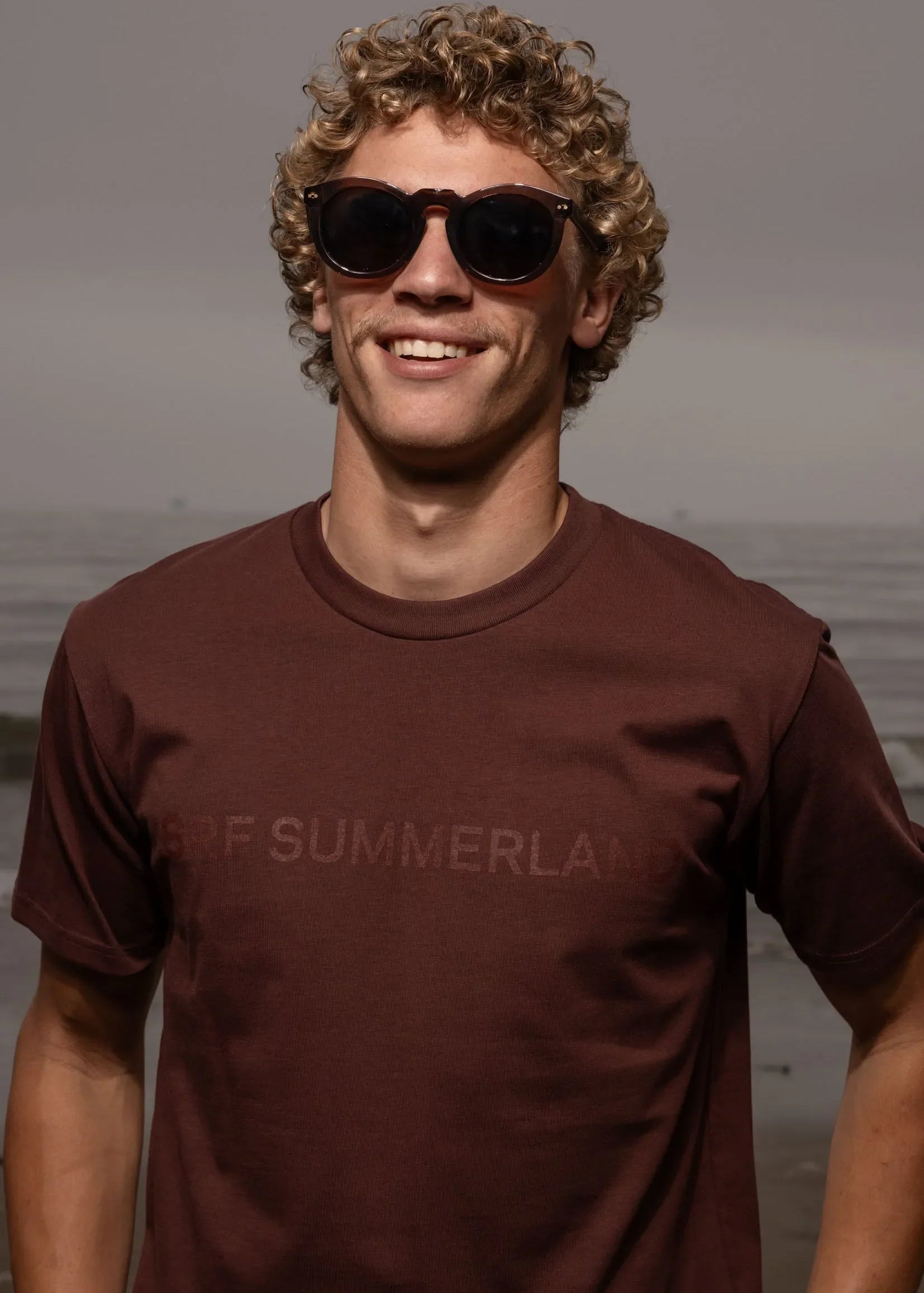 SRF SUMMERLAND Unisex Tee - Chocolate - Heidi Merrick
