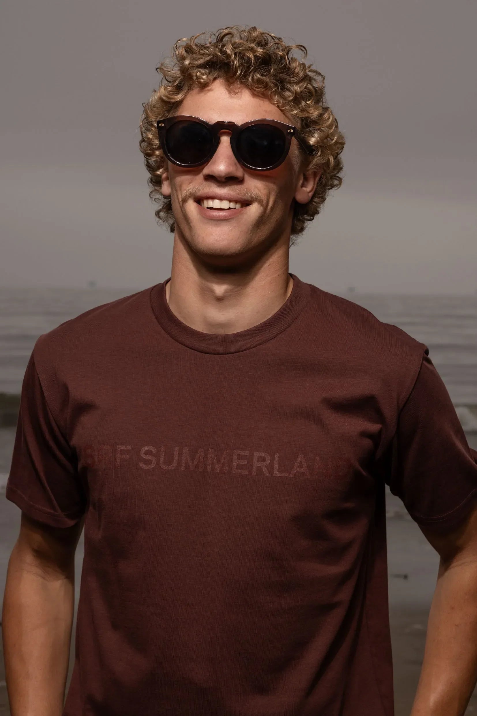 SRF SUMMERLAND Unisex Tee - Chocolate - Heidi Merrick