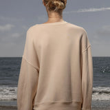 Barrel Sleeve 70's SRF LA Crewneck - Antique Cream Embroidered - Heidi Merrick