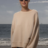 Barrel Sleeve 70's SRF LA Crewneck - Antique Cream Embroidered