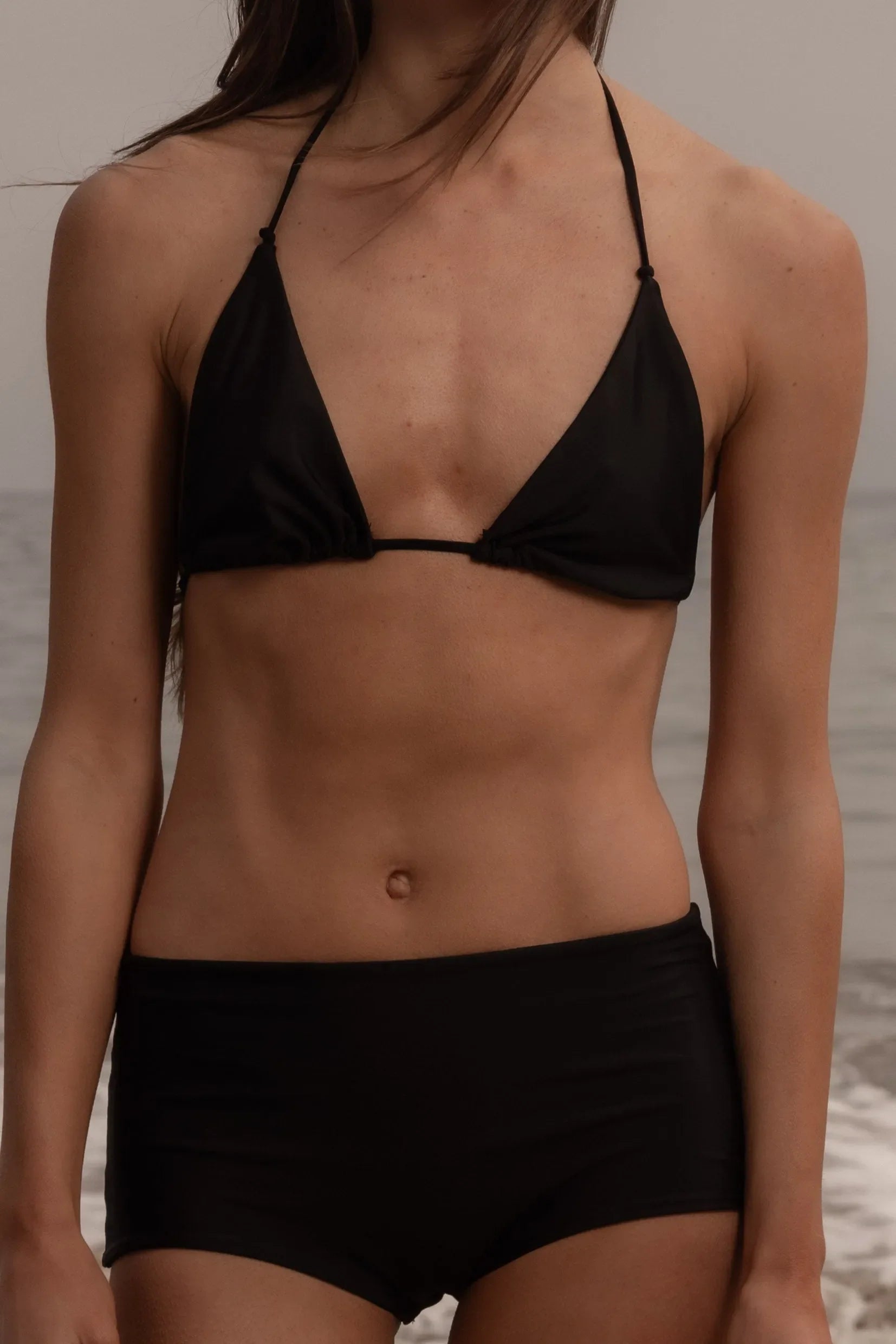 Knotted Triangle Top - Black - Heidi Merrick