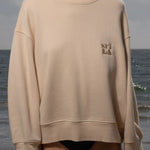 Barrel Sleeve 70's SRF LA Crewneck - Antique Cream Embroidered - Heidi Merrick