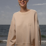 Barrel Sleeve 70's SRF LA Crewneck - Antique Cream Embroidered