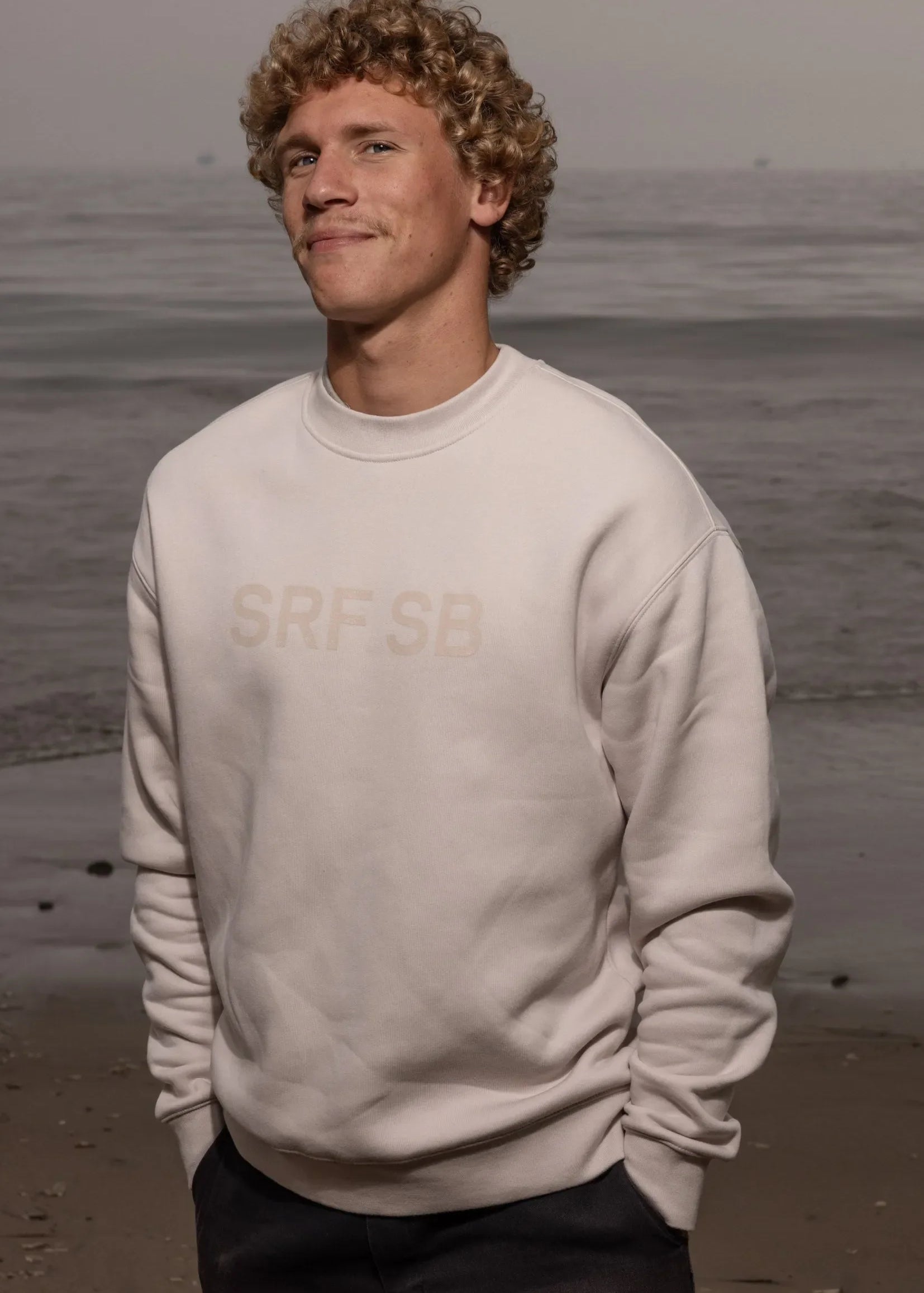 SRF SB Unisex Crewneck - Cream on Cream - Heidi Merrick