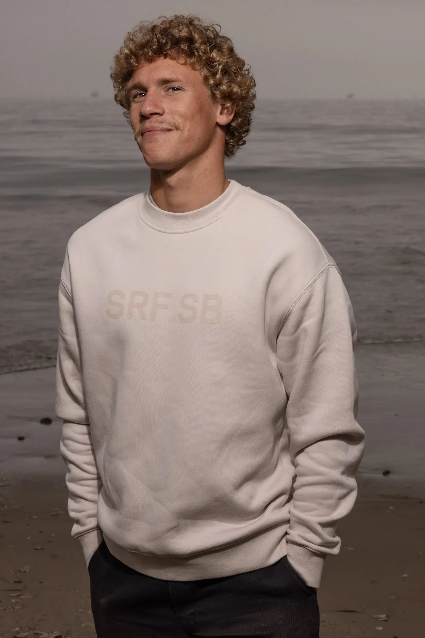 SRF SB Unisex Crewneck - Cream on Cream - Heidi Merrick