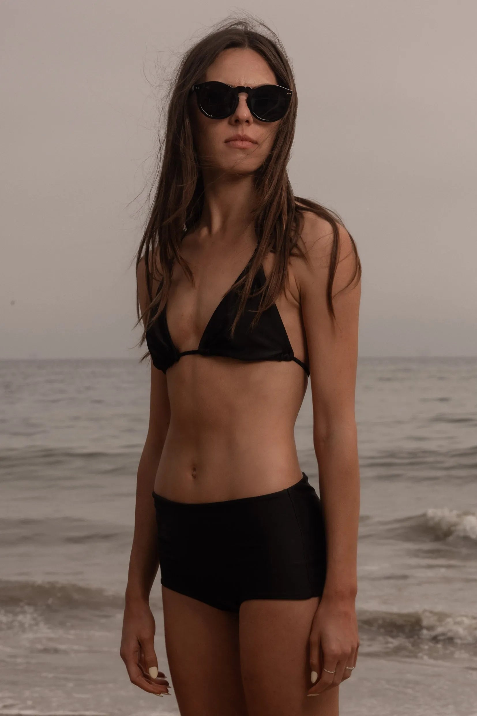 Knotted Triangle Top - Black - Heidi Merrick