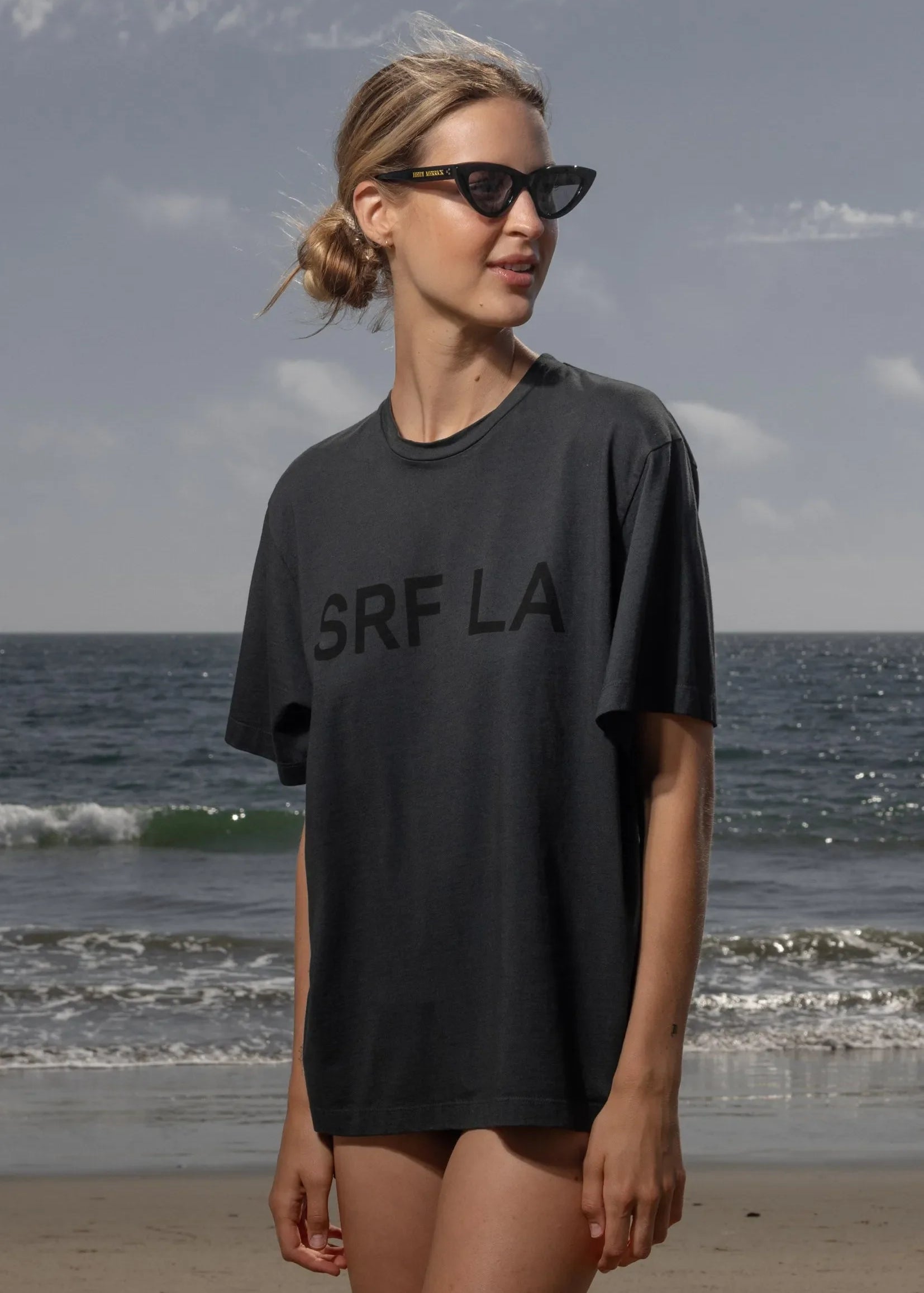SRF LA Classic Tee - Black on Washed Black - Heidi Merrick
