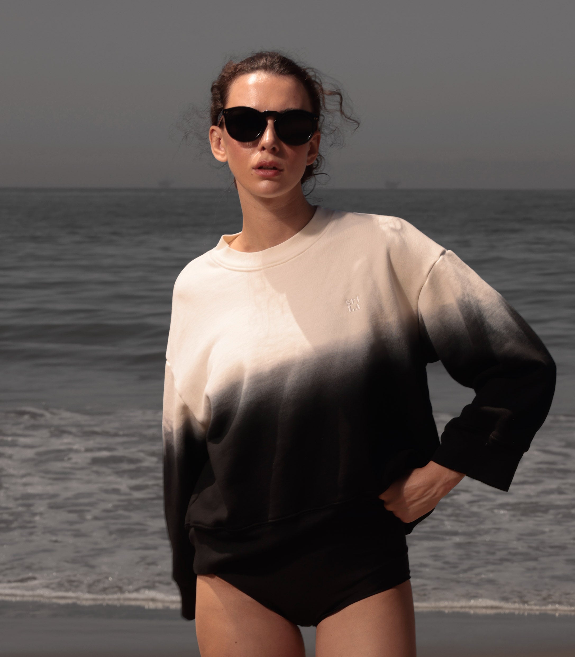 Barrel Sleeve 70's SRF LA Crewneck - Moonlight - Heidi Merrick