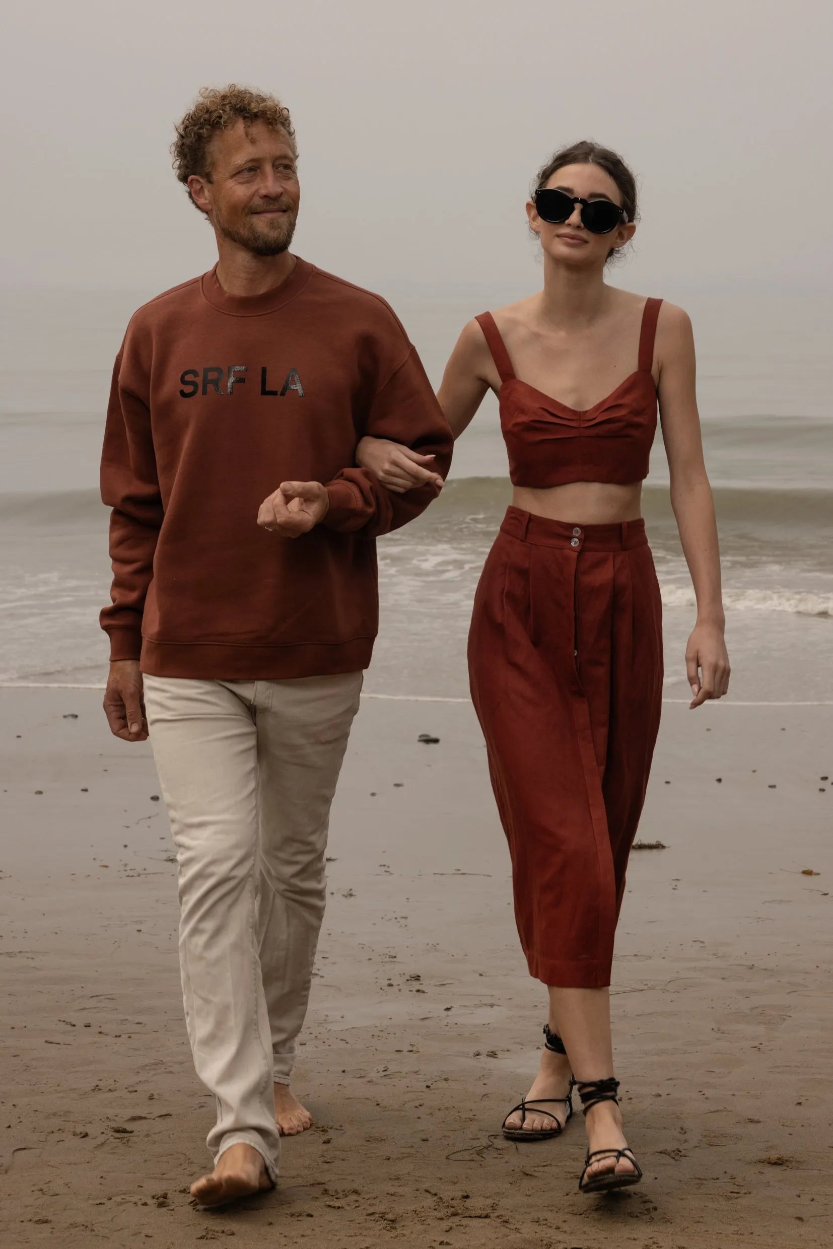 SRF LA Unisex Crewneck - Walnut - Heidi Merrick