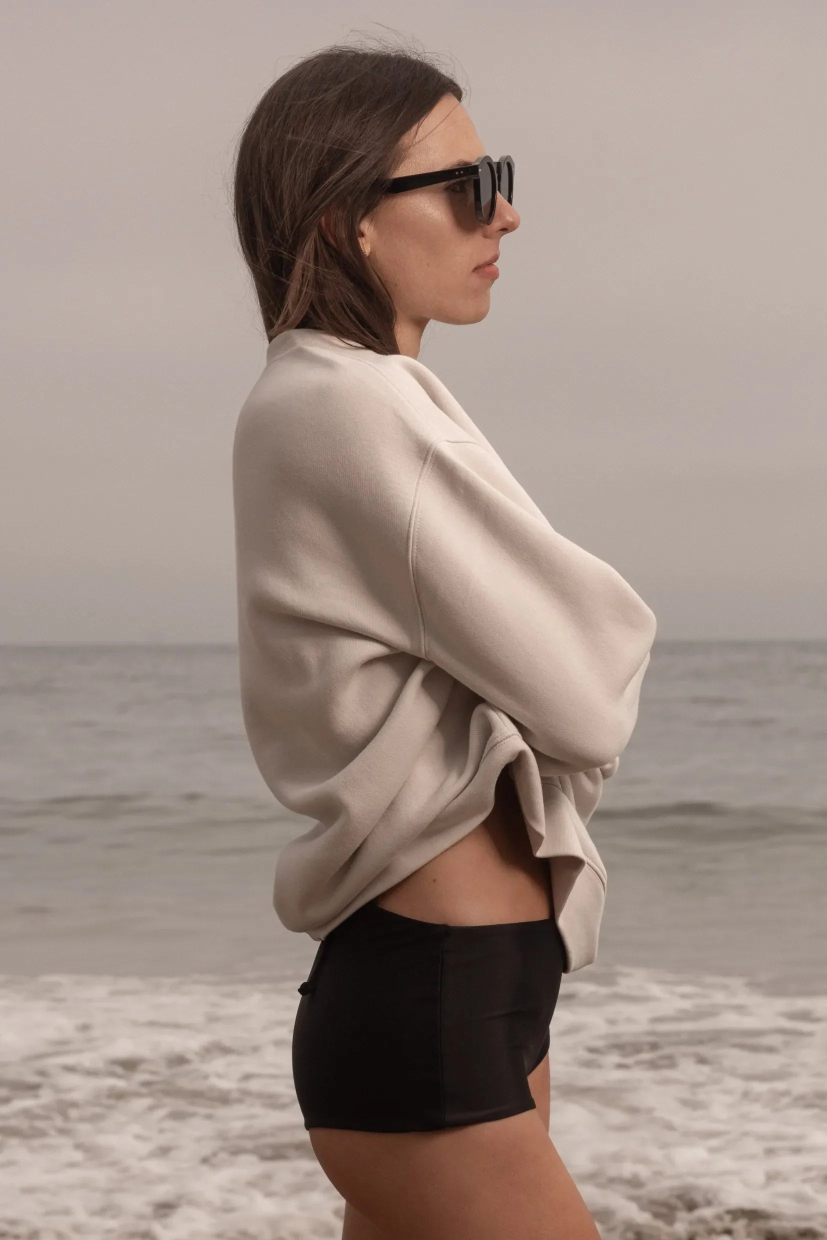 SRF LA Unisex Crewneck - Black on Cream - Heidi Merrick