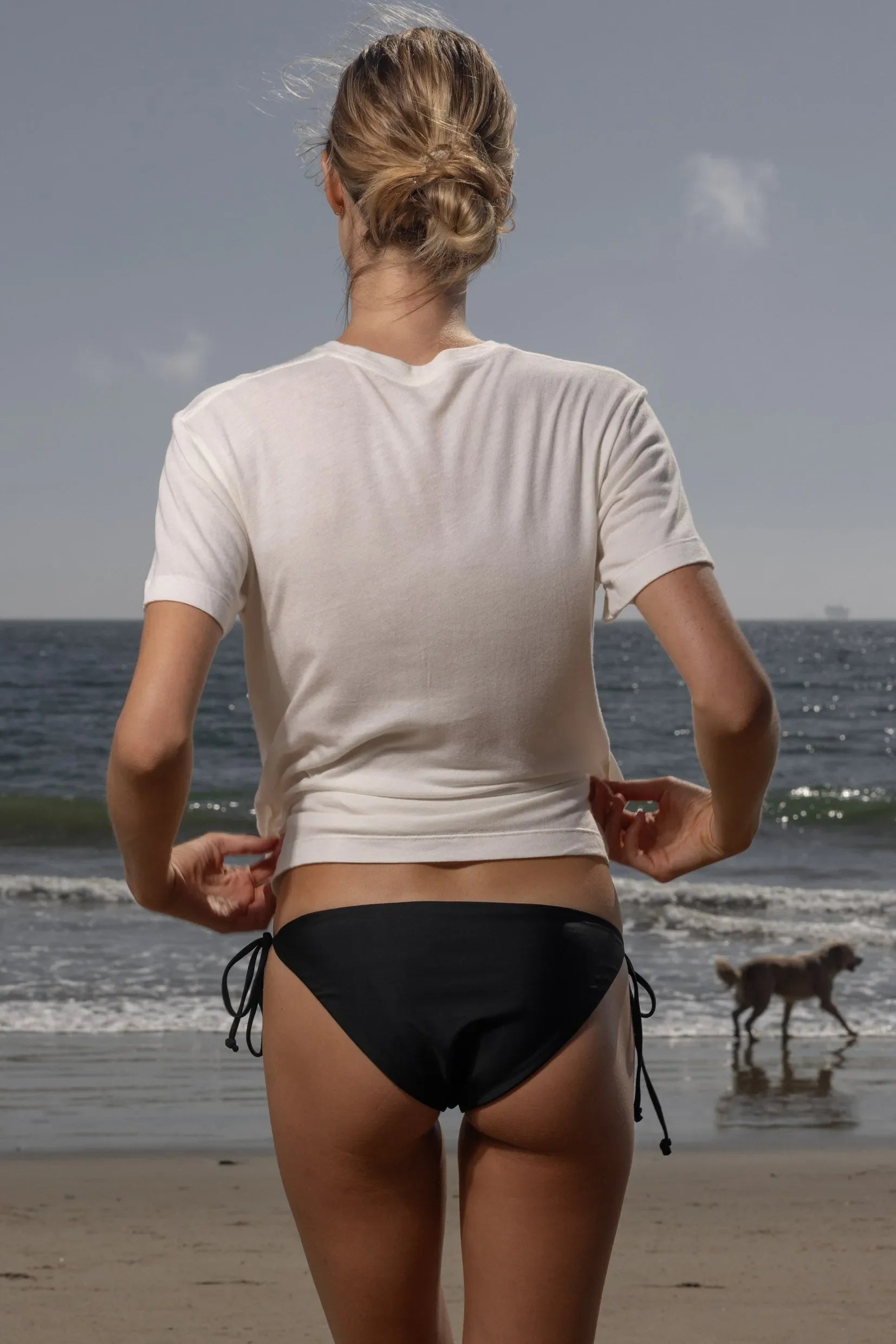 70's SRF LA Slim Tee - Navy Embroidered - Heidi Merrick