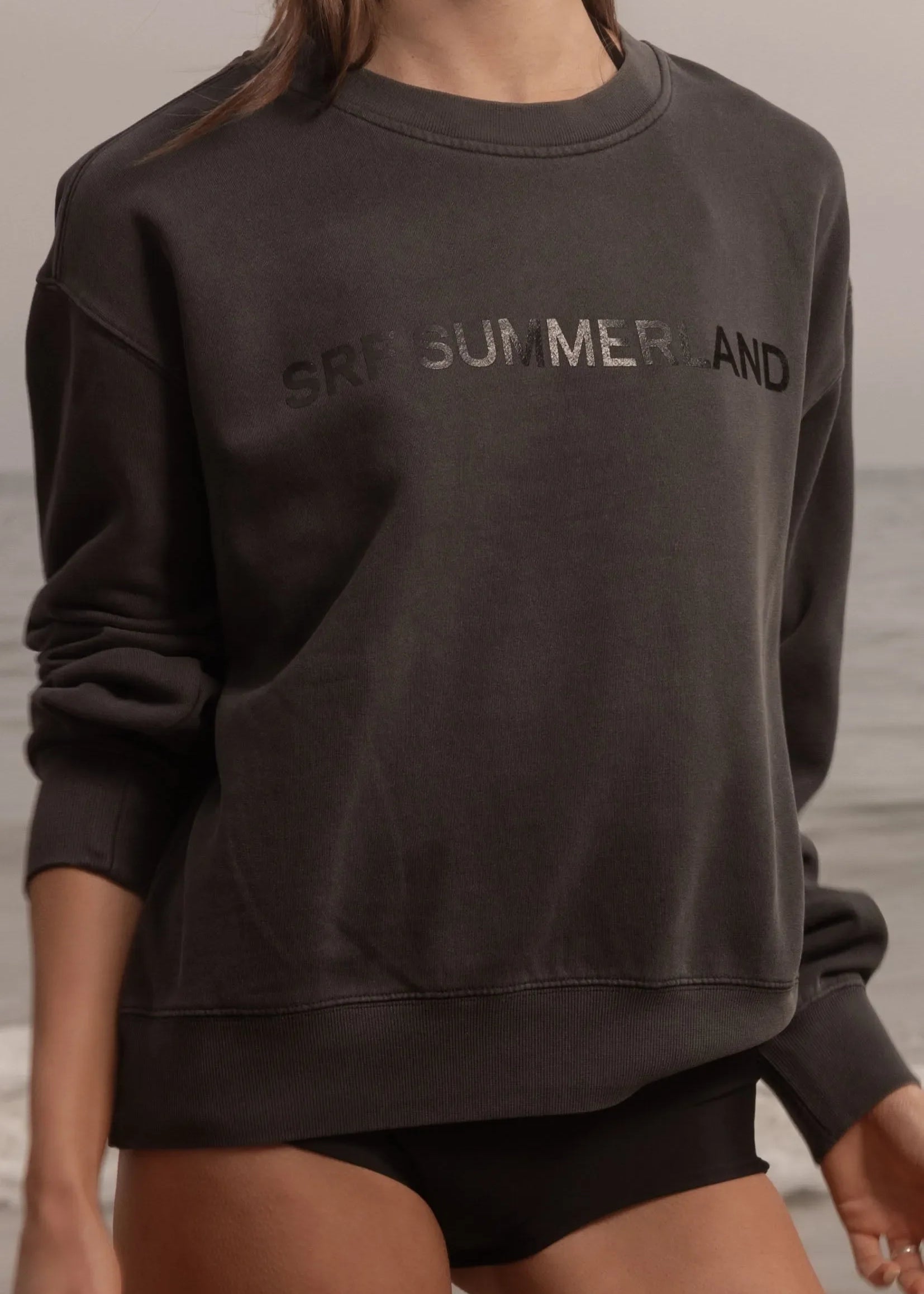 SRF SUMMERLAND Classic Crewneck - Faded Black - Heidi Merrick