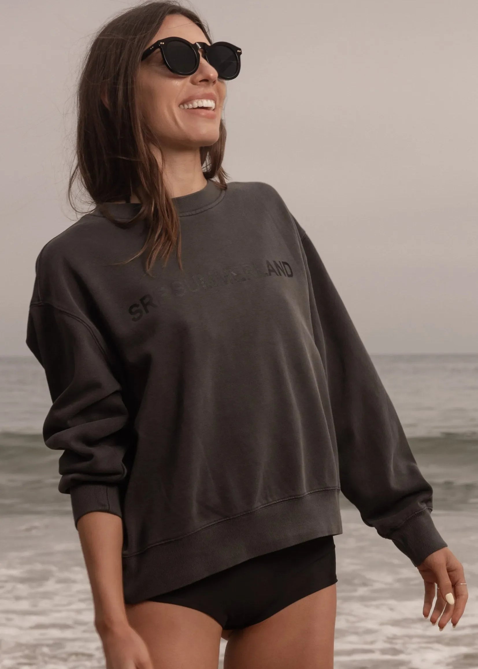 SRF SUMMERLAND Classic Crewneck - Faded Black - Heidi Merrick