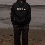 SRF LA Unisex Hoodie - Cream on Black - Heidi Merrick