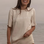 SRF SUMMERLAND Tee - White on Ivory - Heidi Merrick