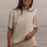 SRF SUMMERLAND Tee - White on Ivory - Heidi Merrick
