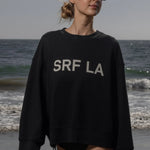 Barrel Sleeve SRF LA Crewneck - Antique Cream on Black - Heidi Merrick