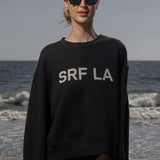 Barrel Sleeve SRF LA Crewneck - Antique Cream on Black - Heidi Merrick