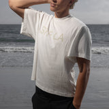 SRF LA Mustache Tee - Antique Cream on White