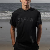 SRF LA Mustache Tee - Black on Black - Heidi Merrick