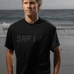 SRF LA Mustache Tee - Black on Black - Heidi Merrick