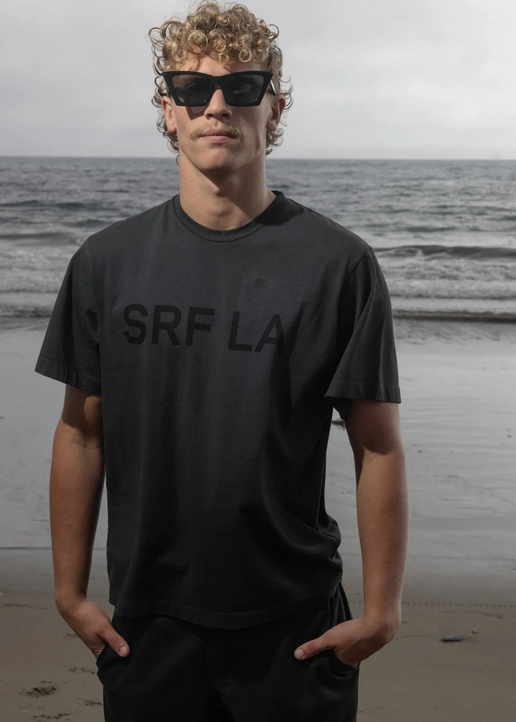 SRF LA Classic Tee - Black on Washed Black - Heidi Merrick