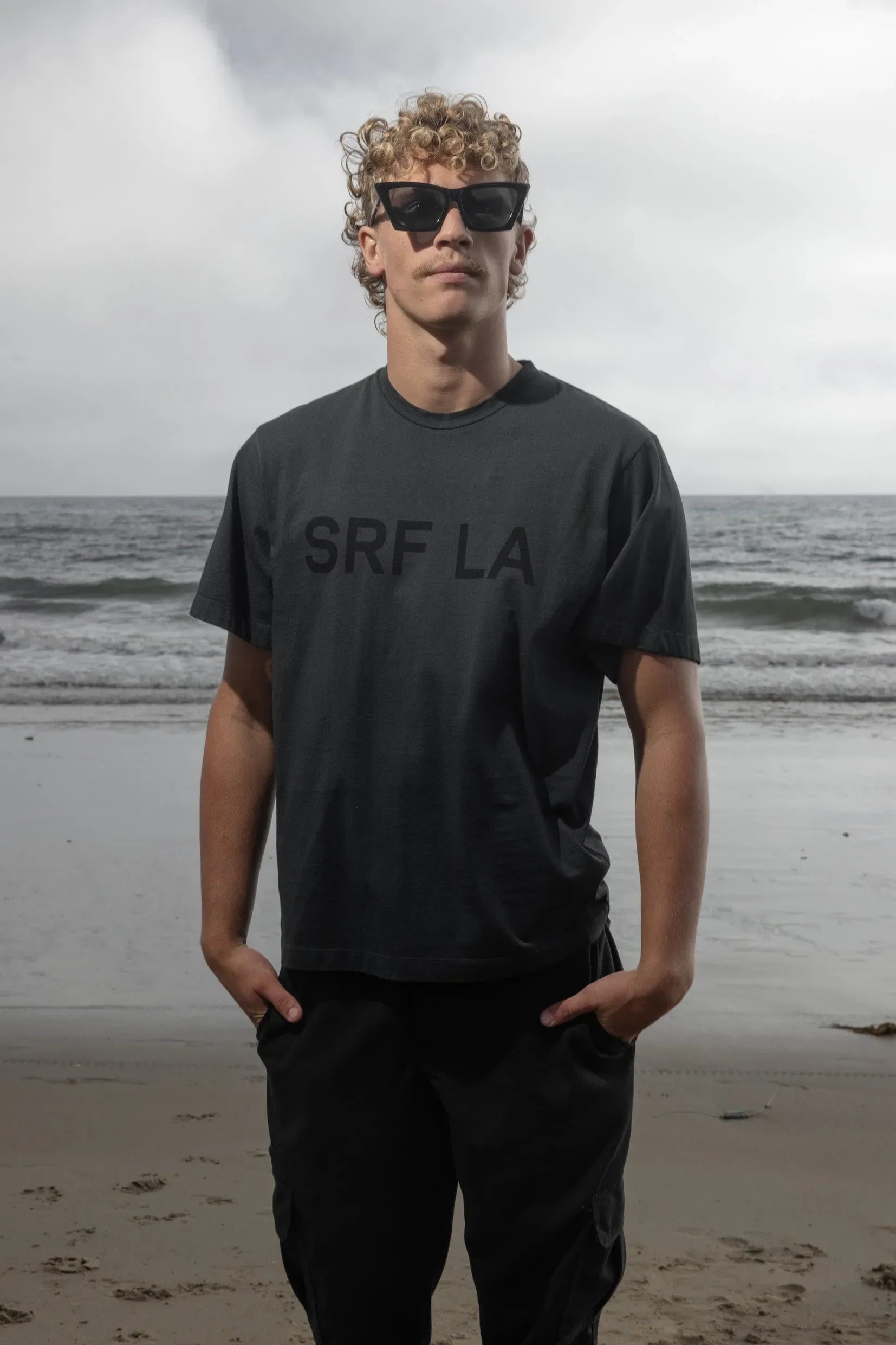 SRF LA Classic Tee - Black on Washed Black - Heidi Merrick