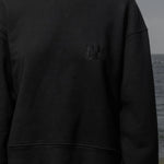 Barrel Sleeve 70's SRF LA Crewneck - Black Embroidered - Heidi Merrick