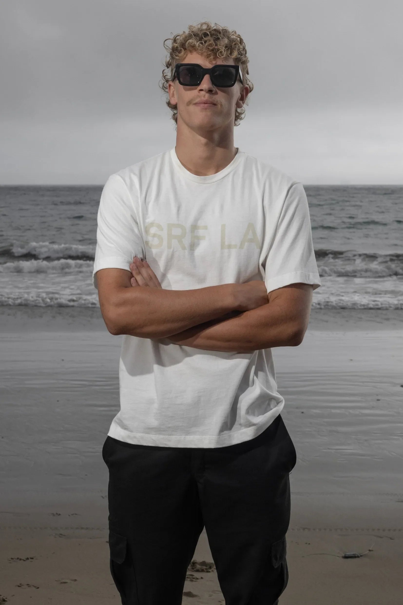 SRF LA Classic Tee - Antique Cream on White - Heidi Merrick