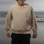 Barrel Sleeve 70's SRF LA Crewneck - Antique Cream Embroidered - Heidi Merrick