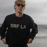 Barrel Sleeve SRF LA Crewneck - Antique Cream on Black