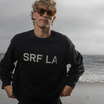 Barrel Sleeve SRF LA Crewneck - Antique Cream on Black - Heidi Merrick