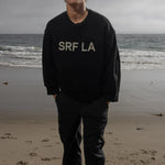 Barrel Sleeve SRF LA Crewneck - Antique Cream on Black - Heidi Merrick