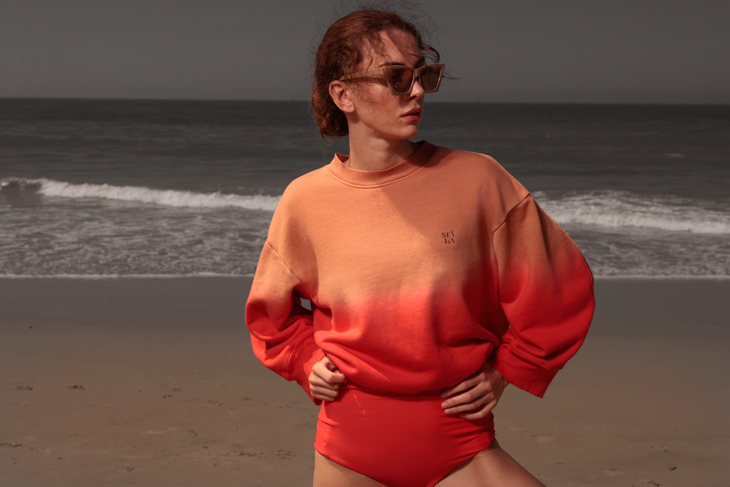 Barrel Sleeve 70's SRF LA Crewneck - Sunset - Heidi Merrick
