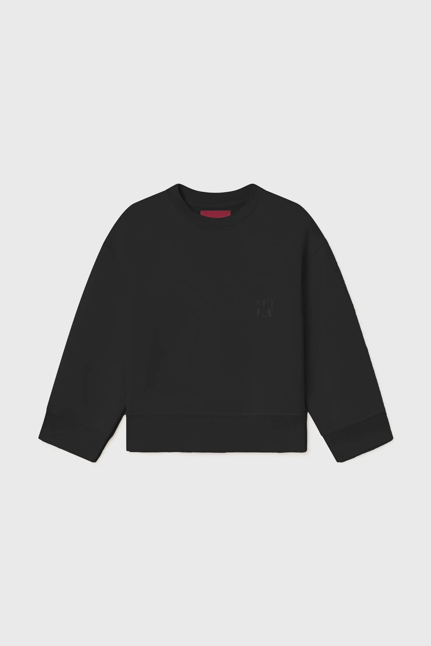 Barrel Sleeve 70's SRF LA Crewneck - Black Embroidered - Heidi Merrick