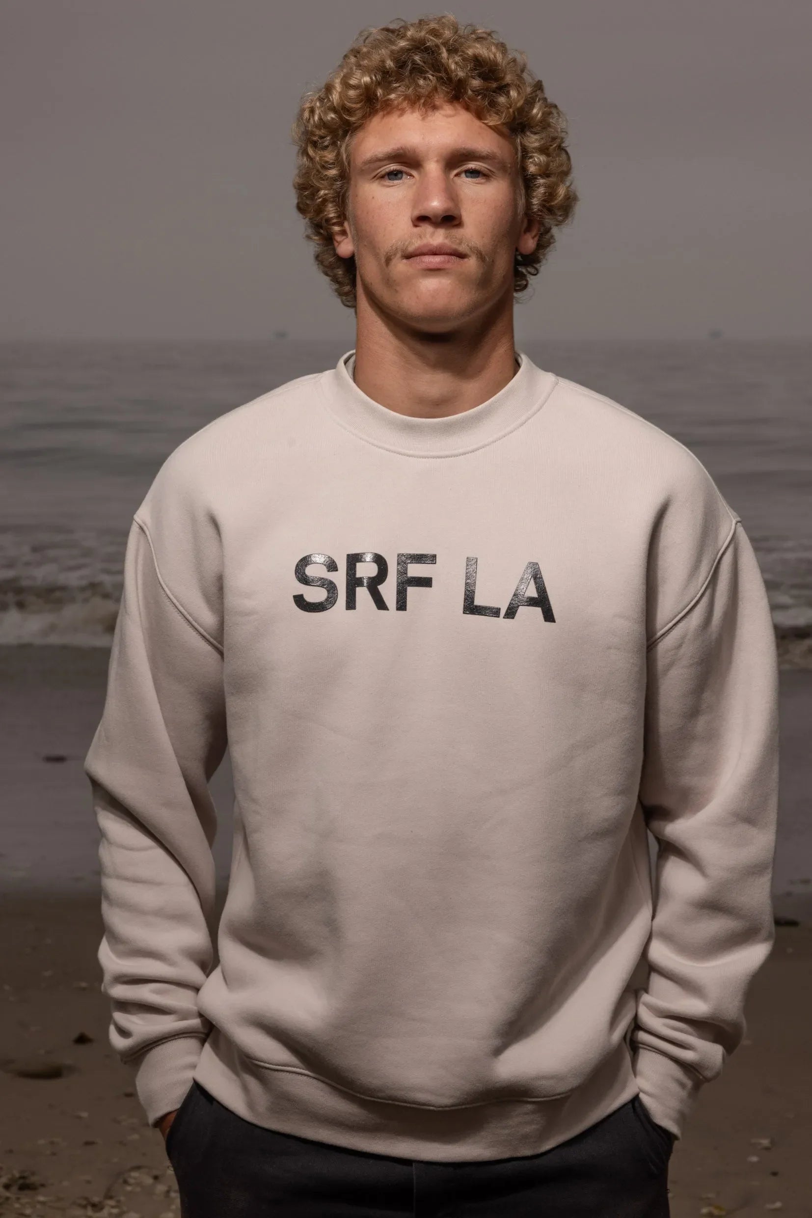 SRF LA Unisex Crewneck - Black on Cream - Heidi Merrick