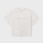 SRF LA Mustache Tee - Antique Cream on White - Heidi Merrick