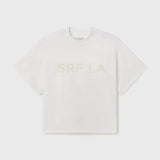 SRF LA Mustache Tee - Antique Cream on White - Heidi Merrick